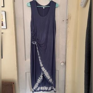 Seven7 Blue and White Cascade Maxi Dress Medium